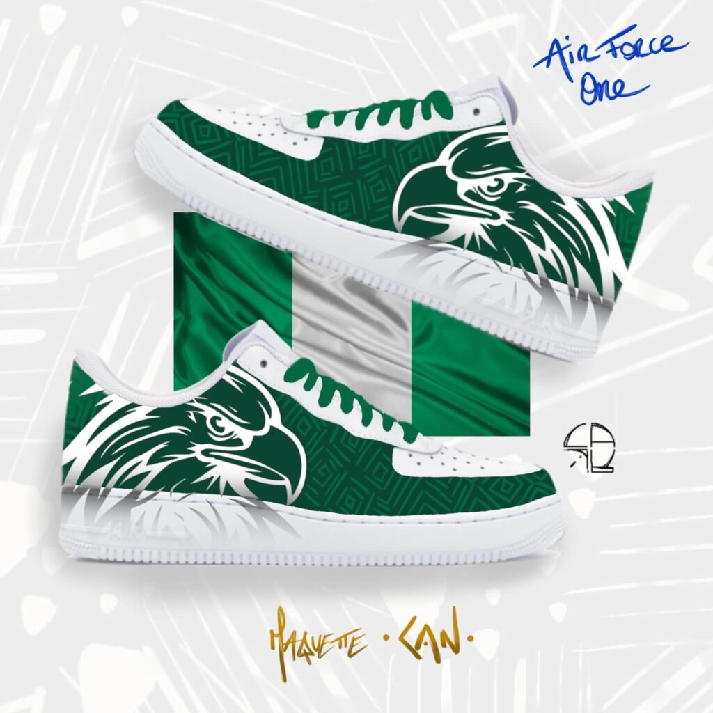 design custom unique Nigéria, pour air force one - personnalisable - création i.Wura Design - by Carol Laforet