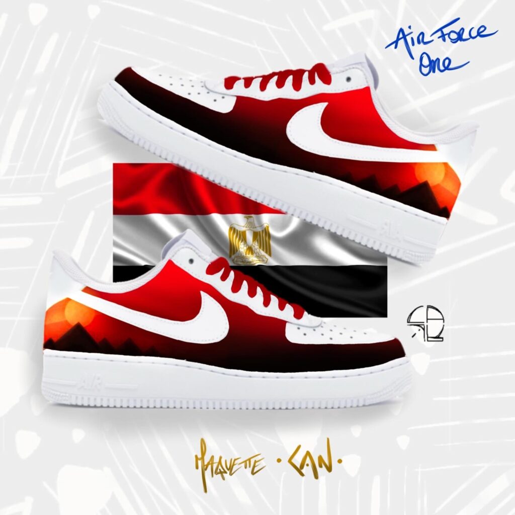 design custom unique Egypte, pour air force one - personnalisable - création i.Wura Design - by Carol Laforet