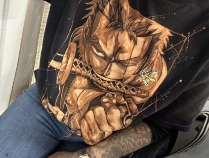 customisation à la javel - inspiration manga - roronoa zoro - one piece